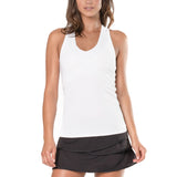 Women's Lucky in Love V Neck Tank White